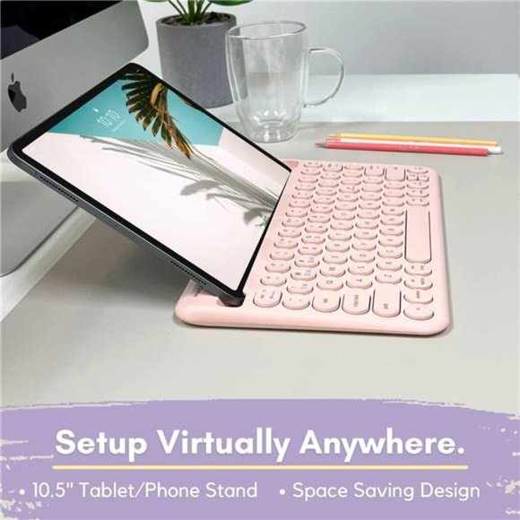 Small Bluetooth Keyboard for Tablet and Phone - Multi Device Wireless Keyboard - Picture 4 of 6